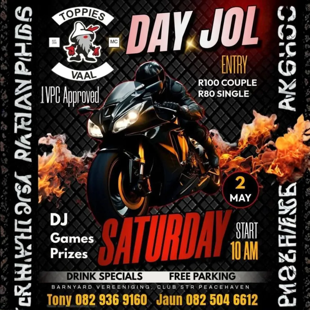 Toppies Vaal MC - Day Jol 2026 - 2 May 2026