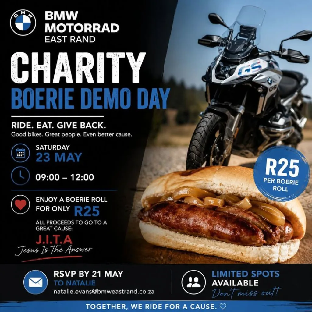 BMW Motorrad East Rand - Charity Boerie Demo Day - 23 May 2026 