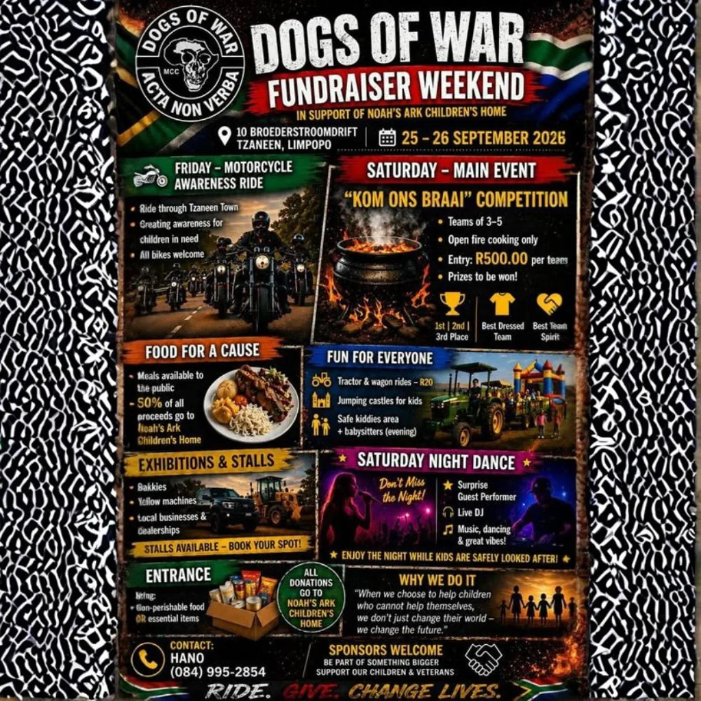 Dogs of War MCC Fundraiser Weekend - 25-26 September 2026