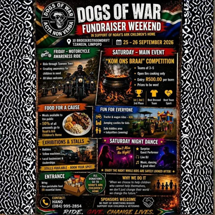 Dogs of War MCC Fundraiser Weekend - 25-26 September 2026