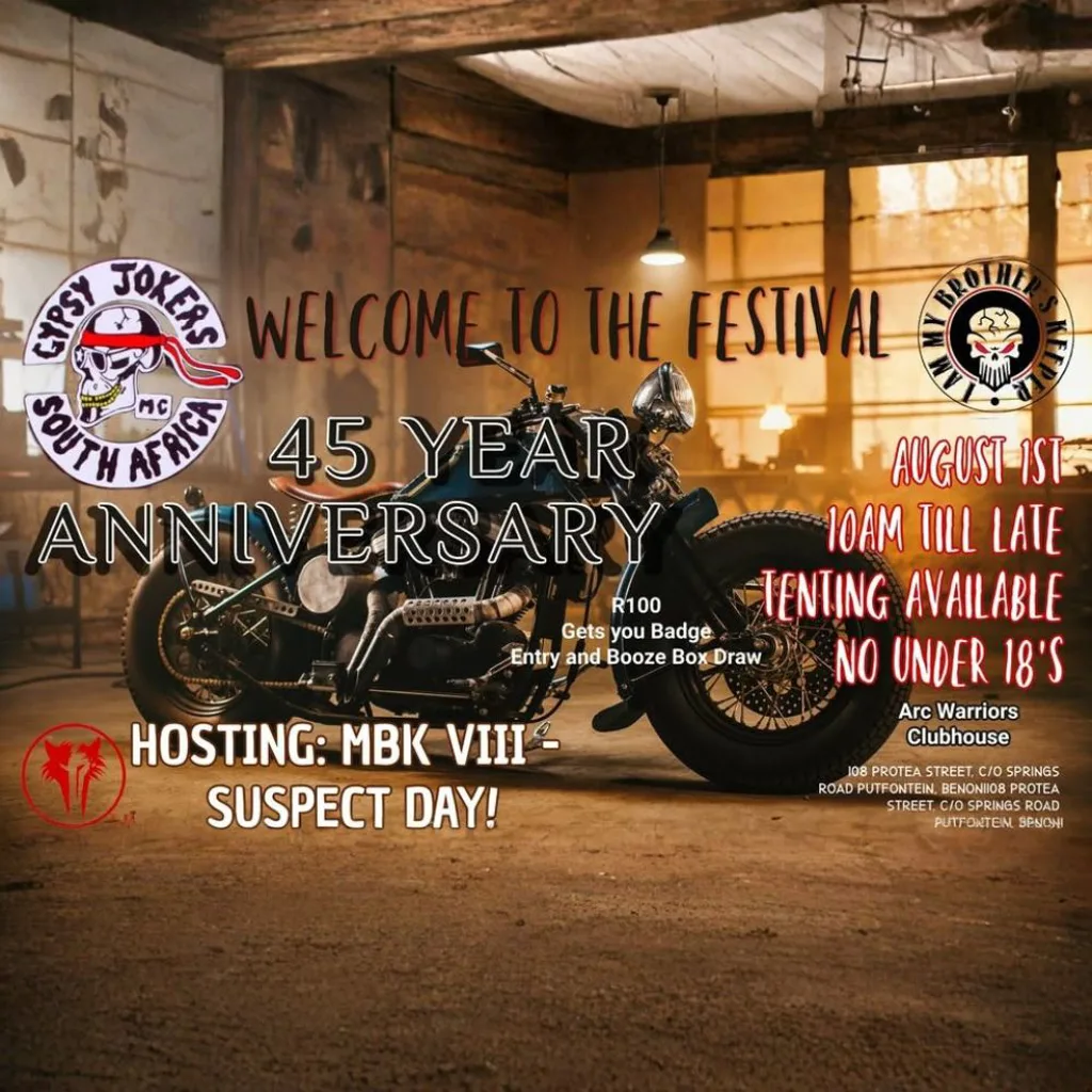 Gypsy Jokers MC 45 Year Anniversary - 1 August 2026