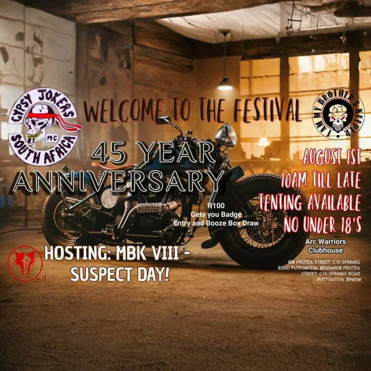 Gypsy Jokers MC 45 Year Anniversary - 1 August 2026