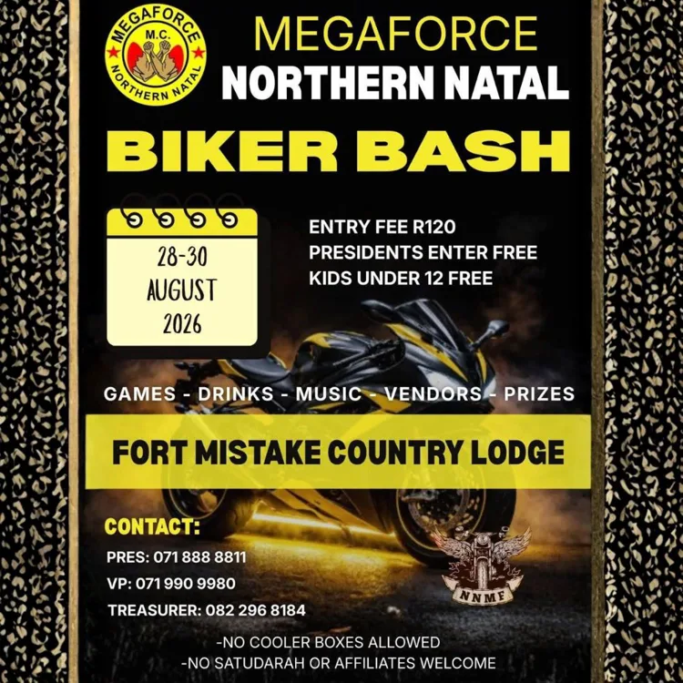 Megaforce Northern Natal MC Biker Bash - 28-30 August 2026
