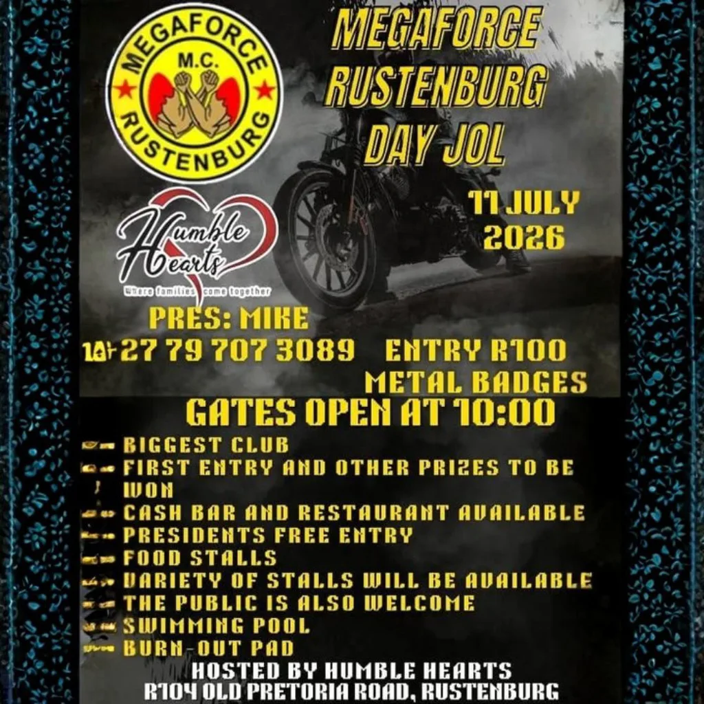 MEGAFORCE RUSTENBURG M.C. DAY JOL -11 JULY 2026
