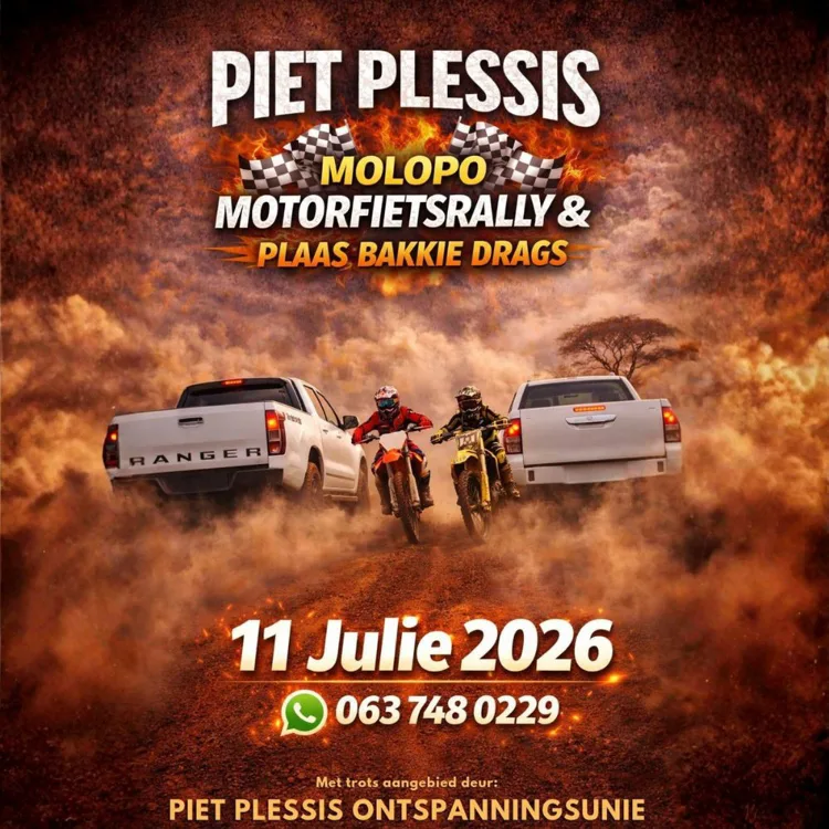 Molopo Motorfiets Rally & Plaas Bakkie Drags - 11 July 2026.