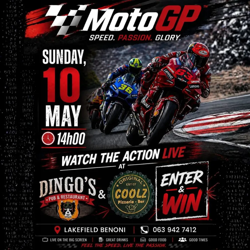 Moto GP Watch the Action Live at Dingo's Pub - 10 May 2026    