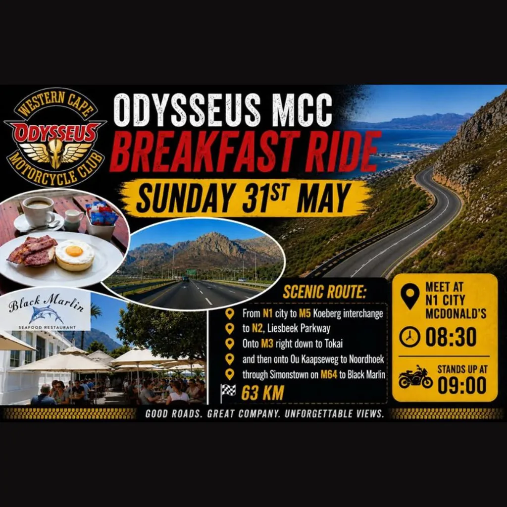 Odysseus MCC Breakfast Ride  - 31 May 2026