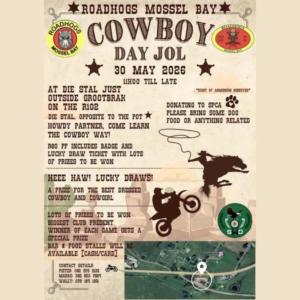 Roadhogs Mossel Bay - Cowboy Day Jol - 30 May 2026