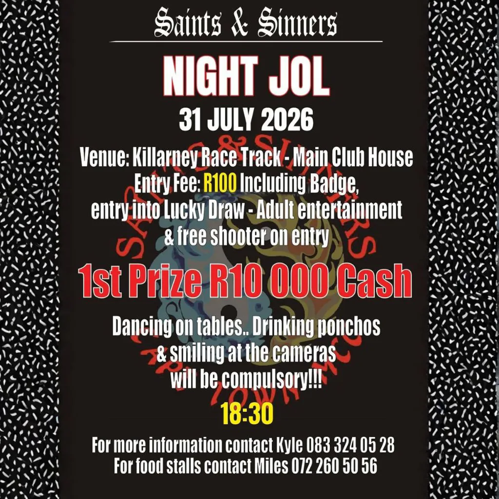 Saints and Sinners Night Jol - 31 July 2026
