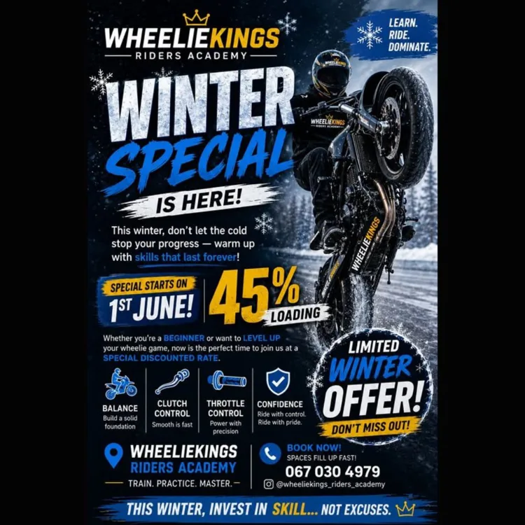 Wheeliekings Riders Academy Winter Special - 1-30 June 2026 