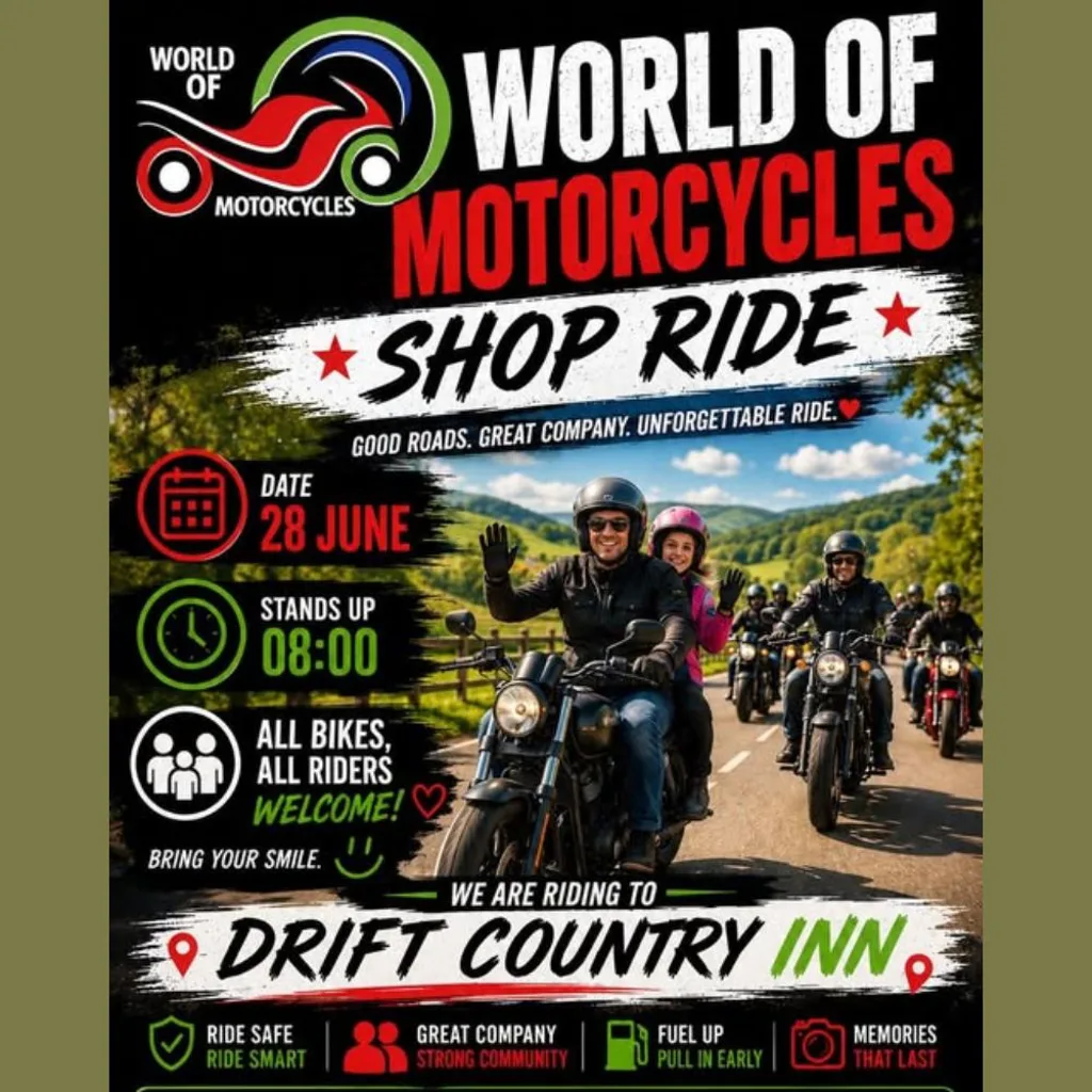 World of Motorcycles Shop Ride - 28 June 2026