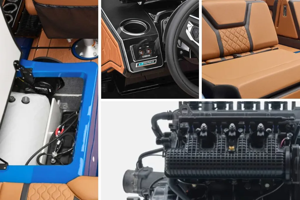 2026 Yamaha 255XD - Not Quite a Traditional Wake Boa -  innovative vinyl keeps surfaces cool to the touch