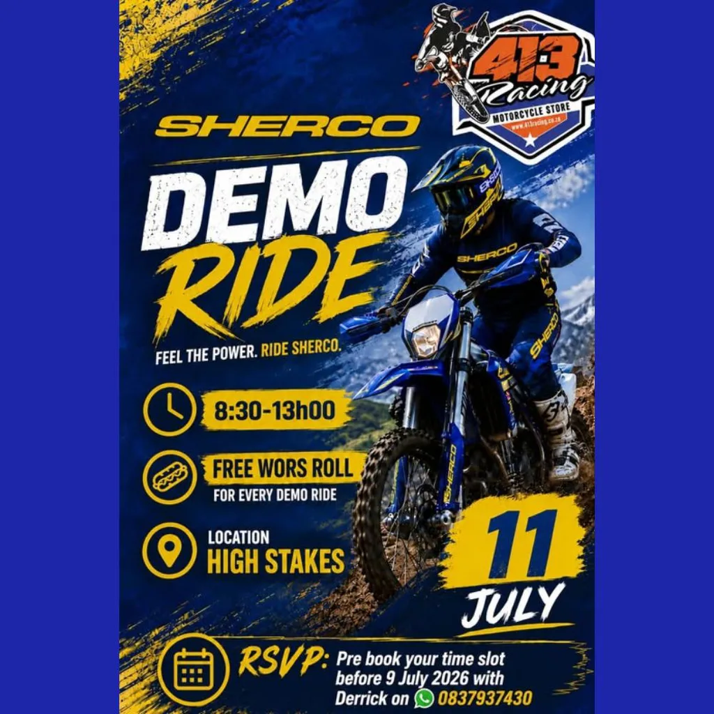 413 Racing Motorcycle Store - Sherco Demo Ride - 11 July 2026 
