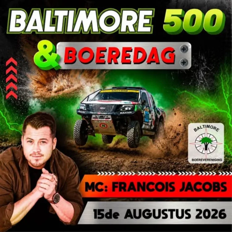 Baltimore 500 & Boeredag - 14 & 15 August 2026