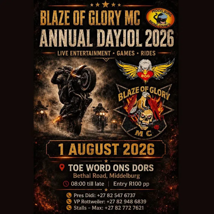 Blaze of Glory MC Annual Dayjol 2026 - 1 August 2026