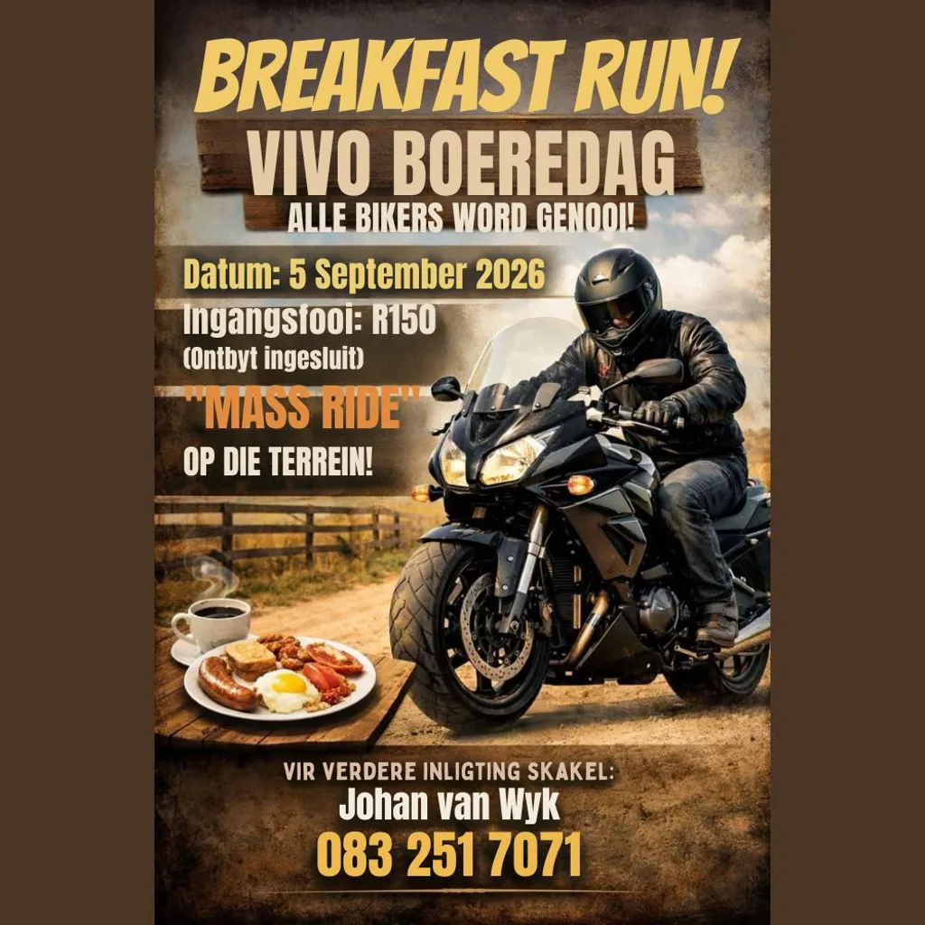 Breakfast Run Vivo Boeredag - 5 September 2026