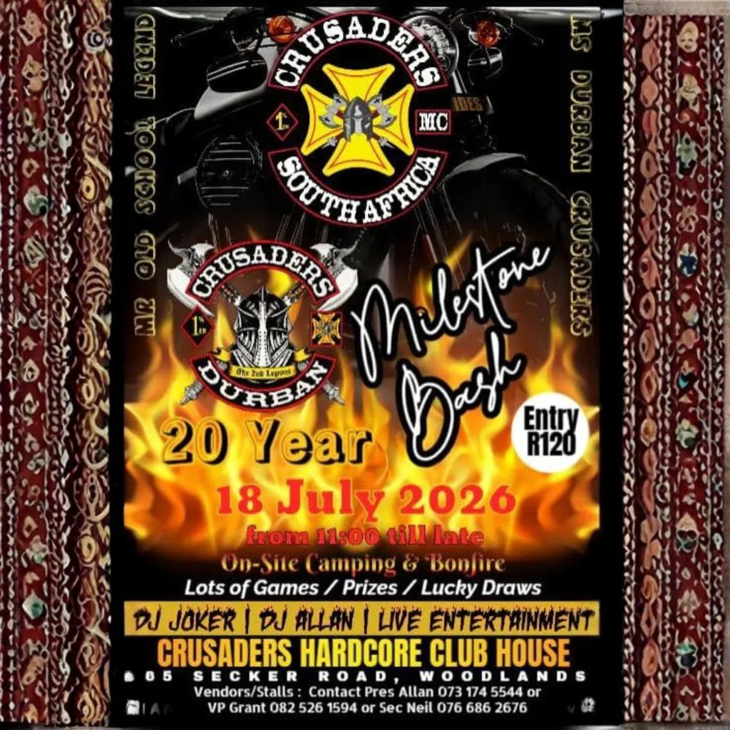 Crusader Durban 20 Year Milestone Bash - 18 July 2026