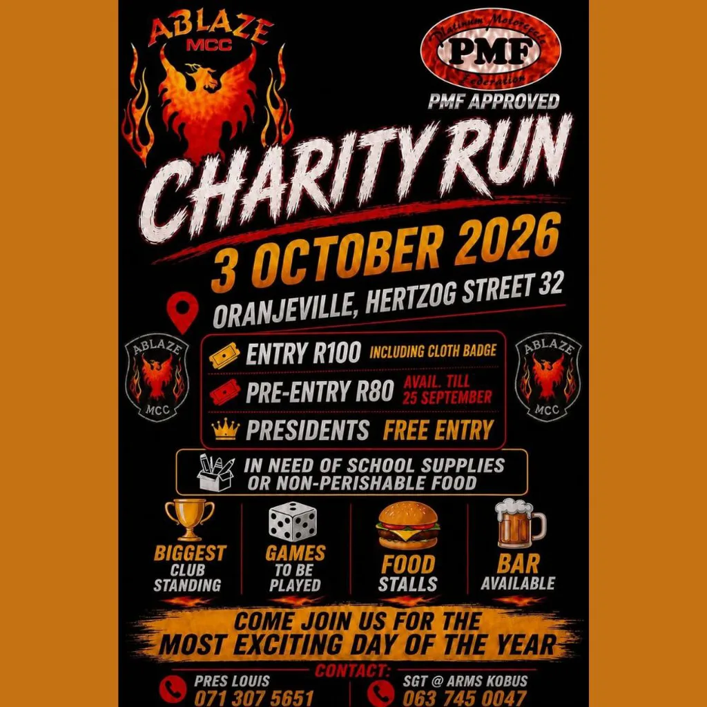 Ablaze MCC Charity Run - 3 October 2026