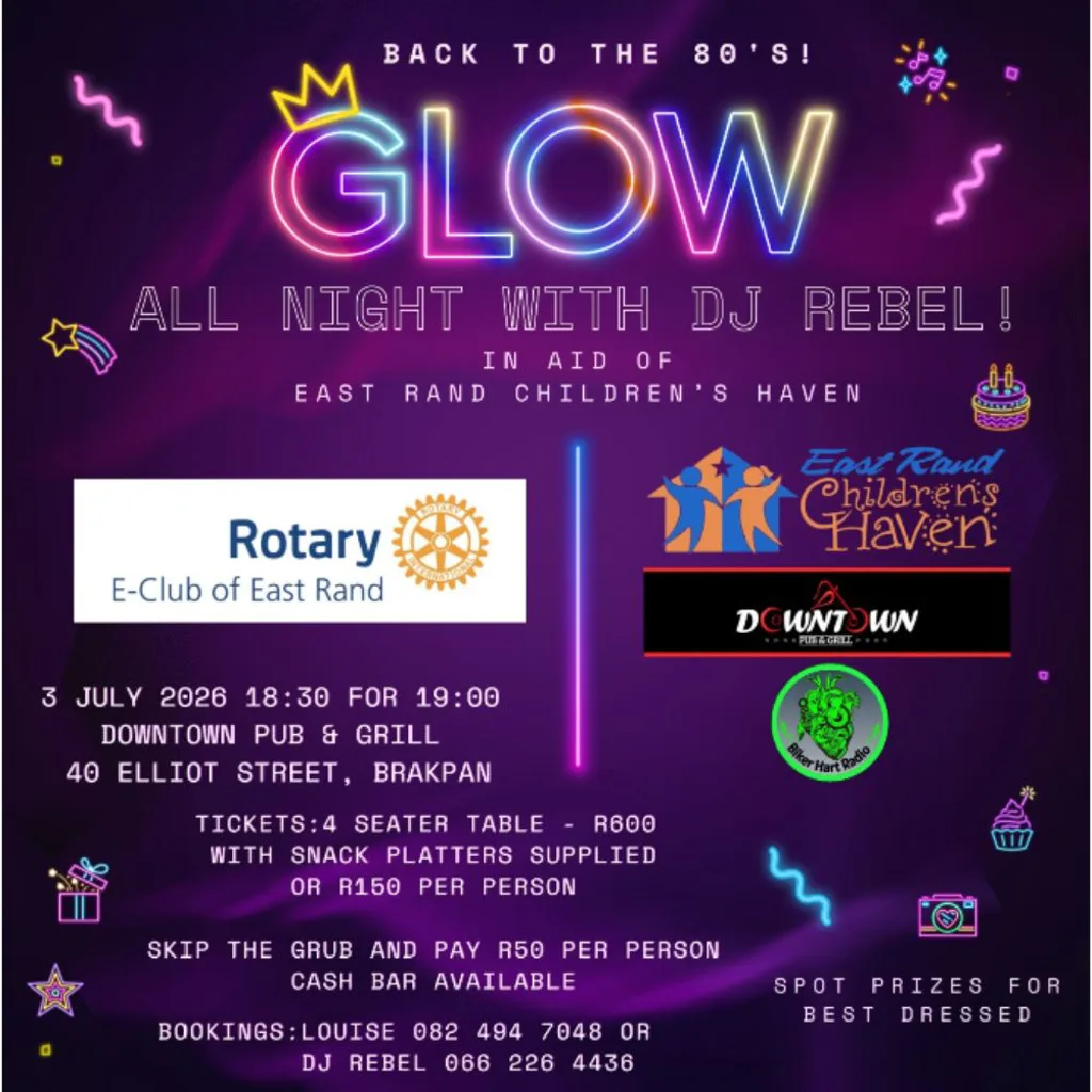Back to the 80's Glow all night with DJ Rebel! - 3 July 2026