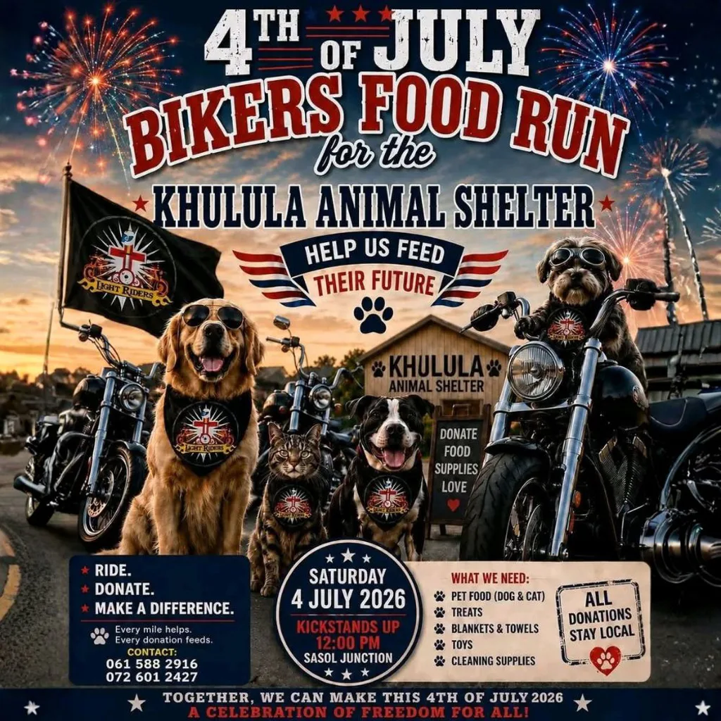 Bikers Food Run for Khulula Animal Shelter - 4 July 2026