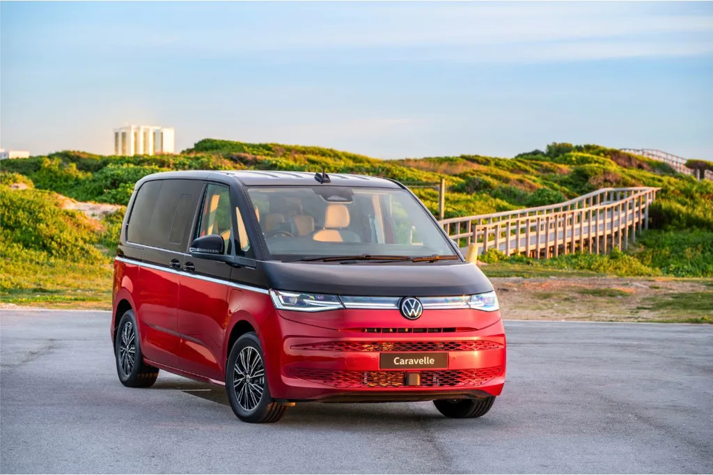 5. Volkswagen Caravelle eHybrid: Sleek, elegant modern styling.