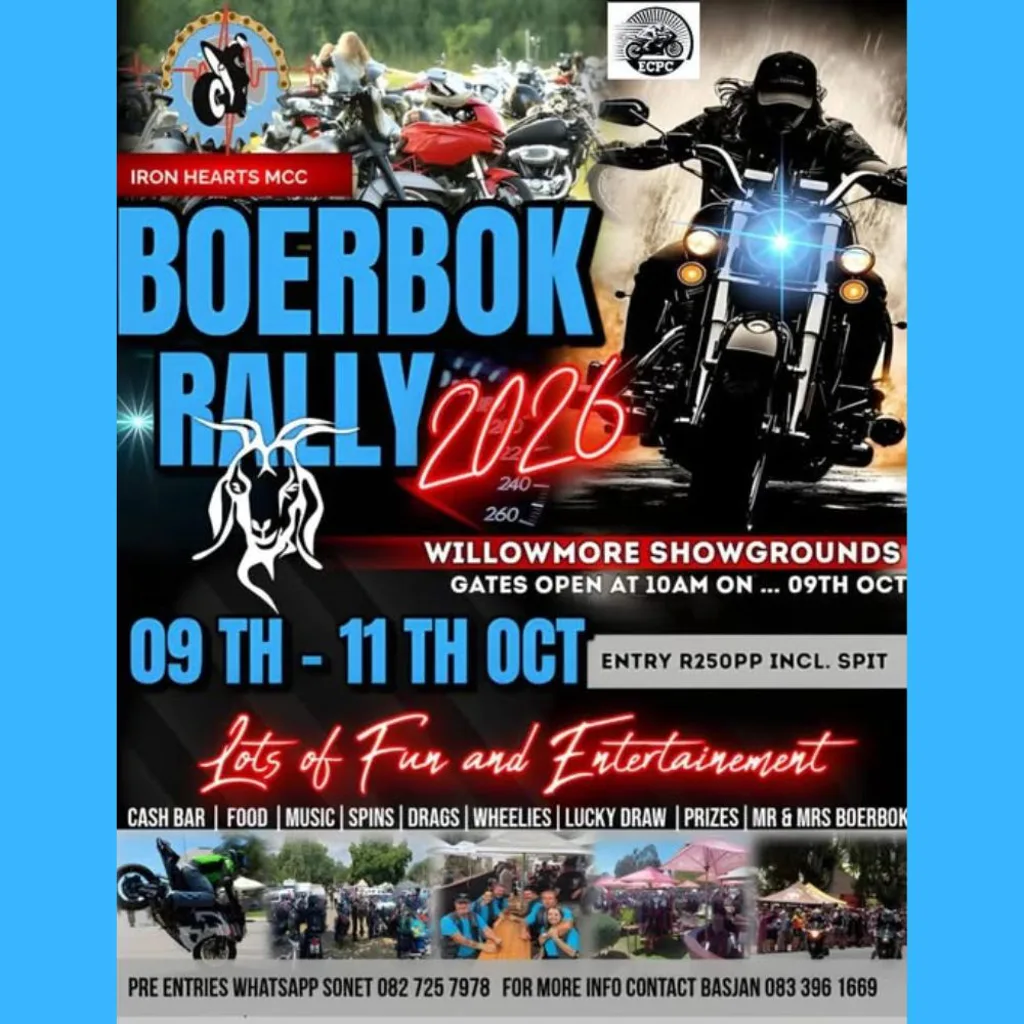 Iron Hearts MCC - Boerbok Rally 2026 - 9 to 11 October 2026