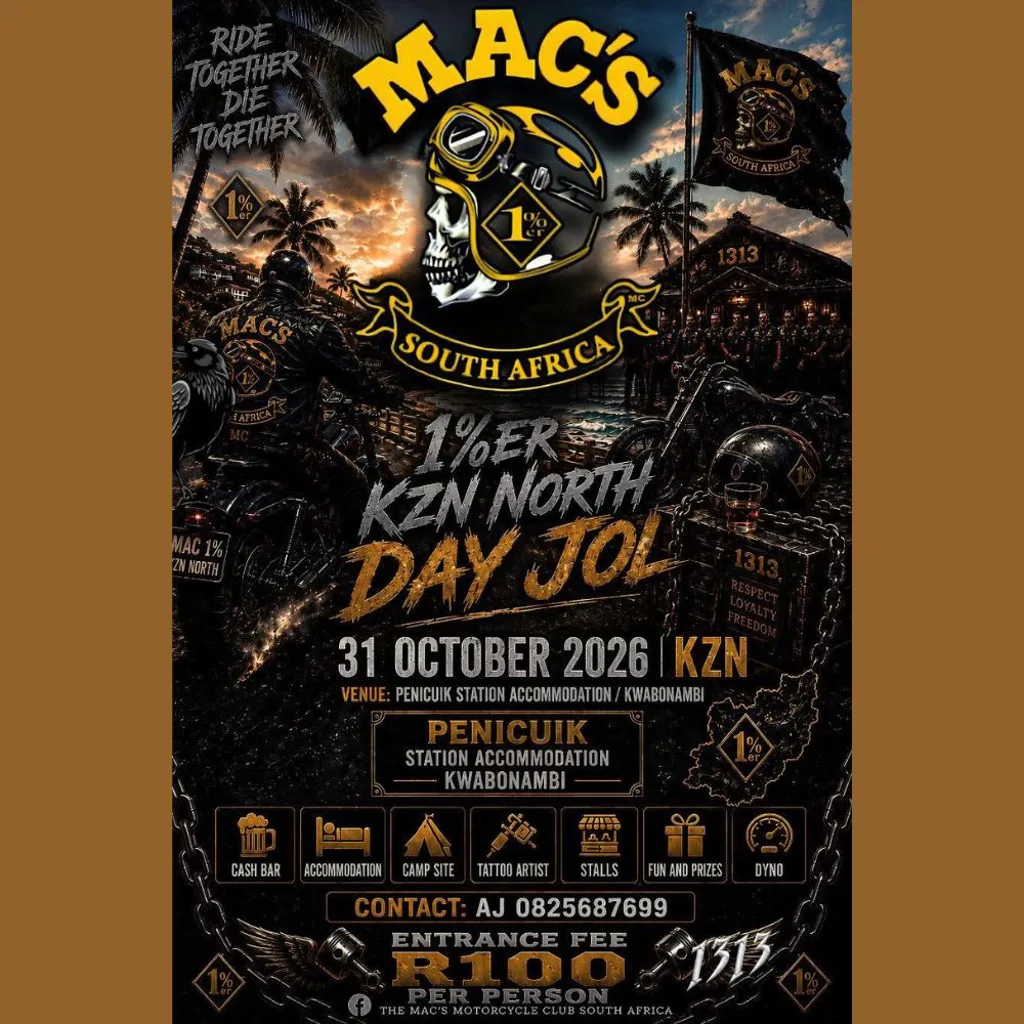 MAC'S SA 1%ER KZN North Day Jol - 31 October 2026