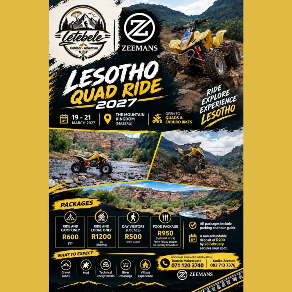 Letebele Lesotho Quad Ride 2027 - 19 to 21 March 2027