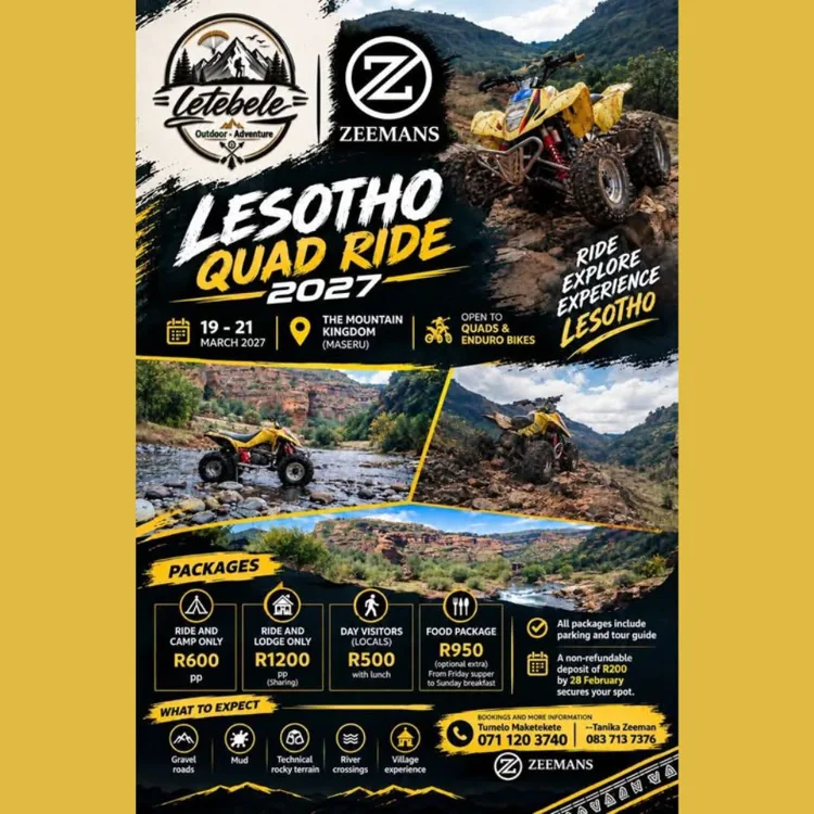 Letebele Lesotho Quad Ride 2027 - 19 to 21 March 2027