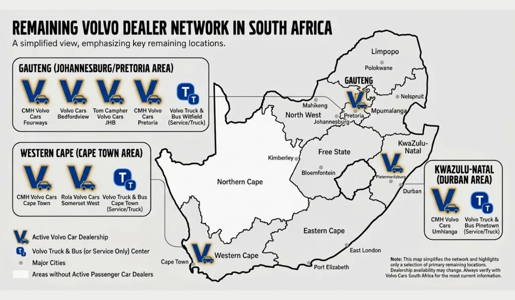 Comparison of premium car dealership networks in South Africa then and now