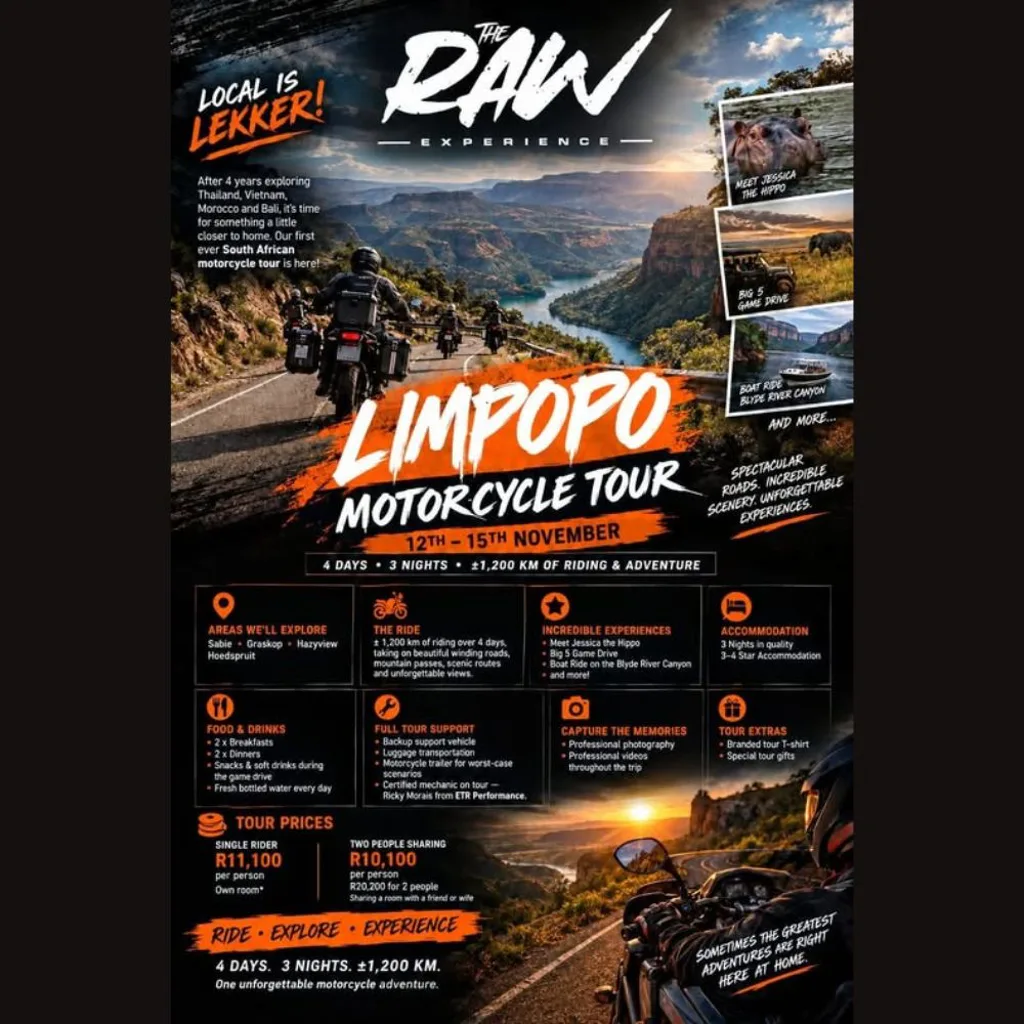 Limpopo Motorcycle Tour - 12 to 15 November 2026